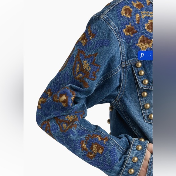 Farm Rio studded floral denim jacket - Picture 5 of 13